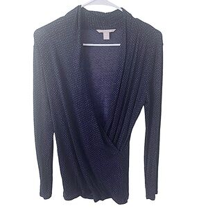 Banana Republic XS spandex purple fabric wrap front with detailed patterns